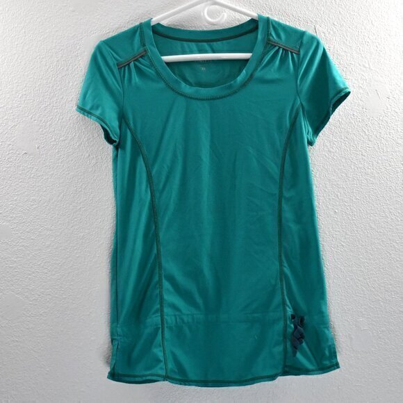 Athleta workout top with‎ back pocket Size XS Color Green Gently Used Condition - Picture 1 of 5